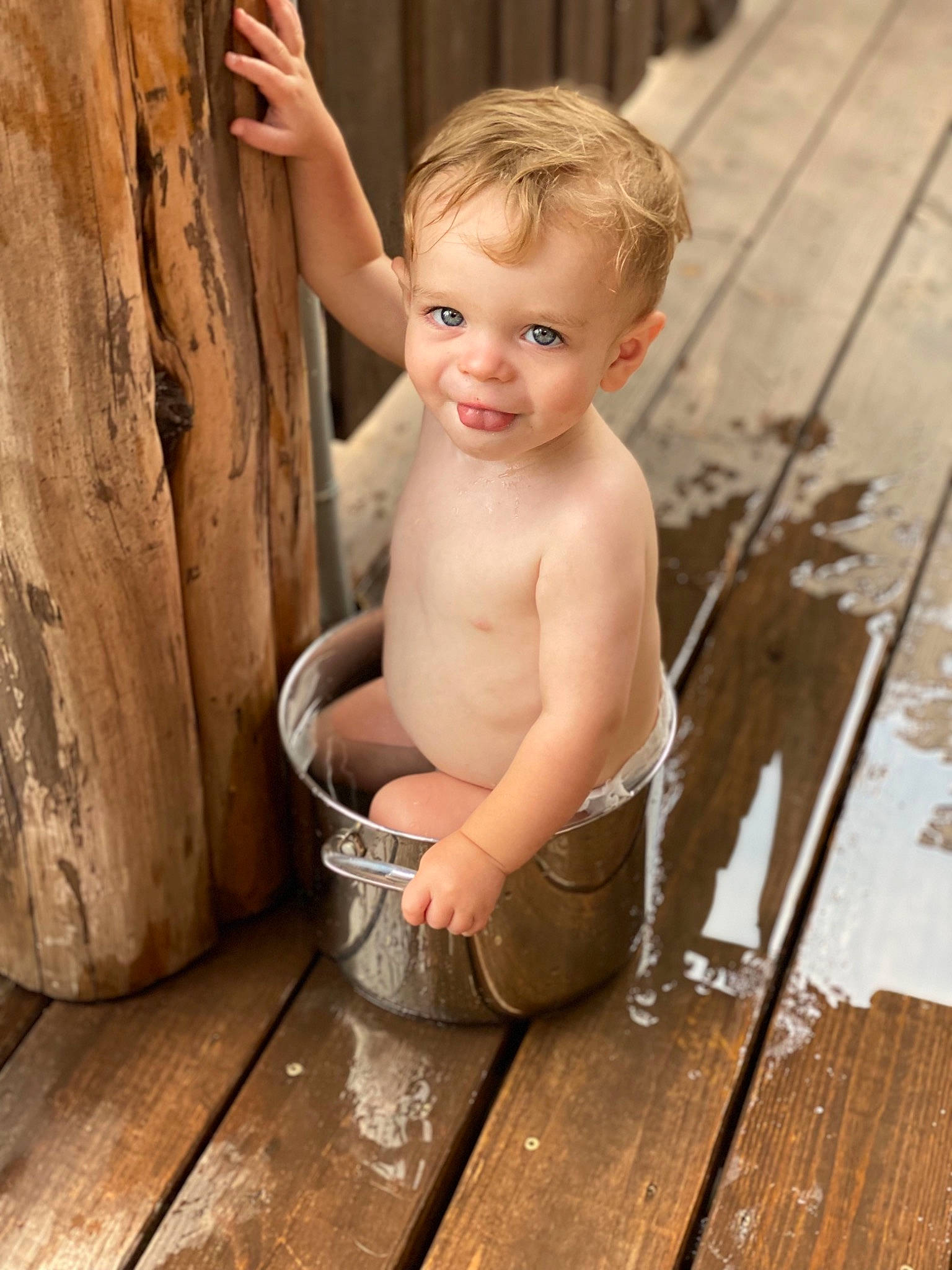 Copeland joined the competition — help win amazing prizes! baby, barechested, cheek, chest, eye, face, flooring, foot, hair, happy, hardwood, head, human_body, leisure, nose, person, skin, smile, toddler, trunk