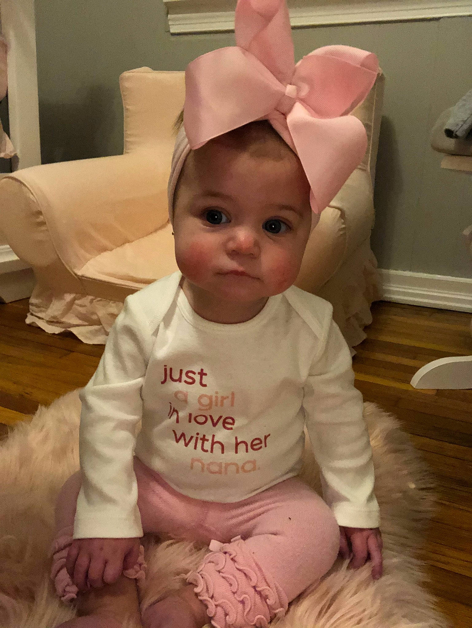 Giuliana joined the competition — help win amazing prizes! baby, baby_toddler_clothing, child, ear, head, headgear, person, pink, skin, toddler