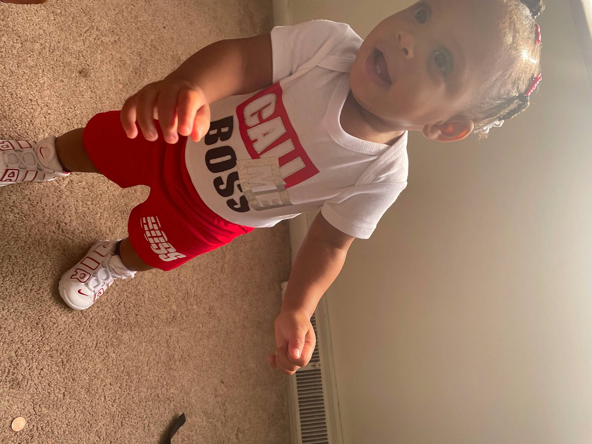 Nevaeh joined the competition — help win amazing prizes! ball, competition_event, elbow, flash_photography, human_leg, jersey, knee, person, player, shoe, shorts, sleeve, sneakers, sports, sports_gear, sports_uniform, sportswear, t_shirt, team_sport, thigh