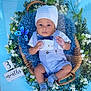 Legend is registered to the contest to win money with this photo: accessories, baby, basket, cap, clothing, face, flower, formalwear, hat, head, hosiery, pants, person, petal, photography, plant, portrait, sitting, sock, tie