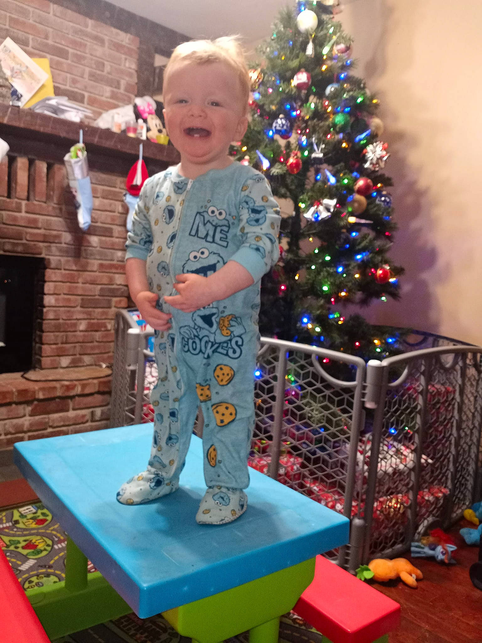 Keanu joined the competition — help win amazing prizes! child, christmas, christmas_decoration, christmas_ornament, christmas_tree, conifer, event, flooring, fun, head, holiday, holiday_ornament, leisure, ornament, person, play, room, smile, standing, toddler