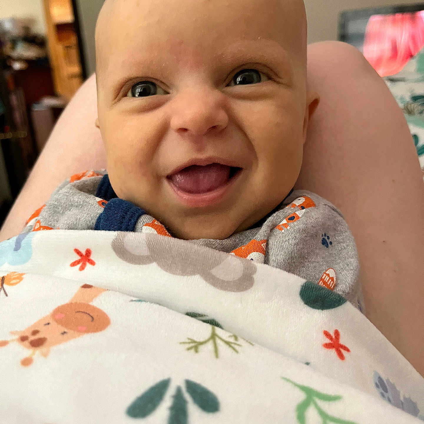 Henry is registered to the contest to win money with this photo: baby, babylaughing, blanket, bodypart, cushion, face, furniture, happy, head, homedecor, laughing, mouth, newborn, person, photography, portrait, quilt, smile, teeth, towel