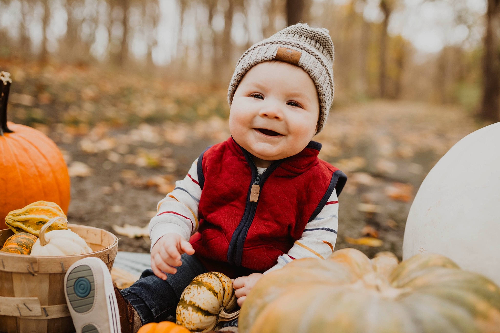 Simon joined the competition — help win amazing prizes! baby, baby_toddler_clothing, calabaza, cucurbita, eye, face, grass, happy, head, headwear, joy, leaf, natural_foods, orange, people, people_in_nature, person, photograph, plant, pumpkin