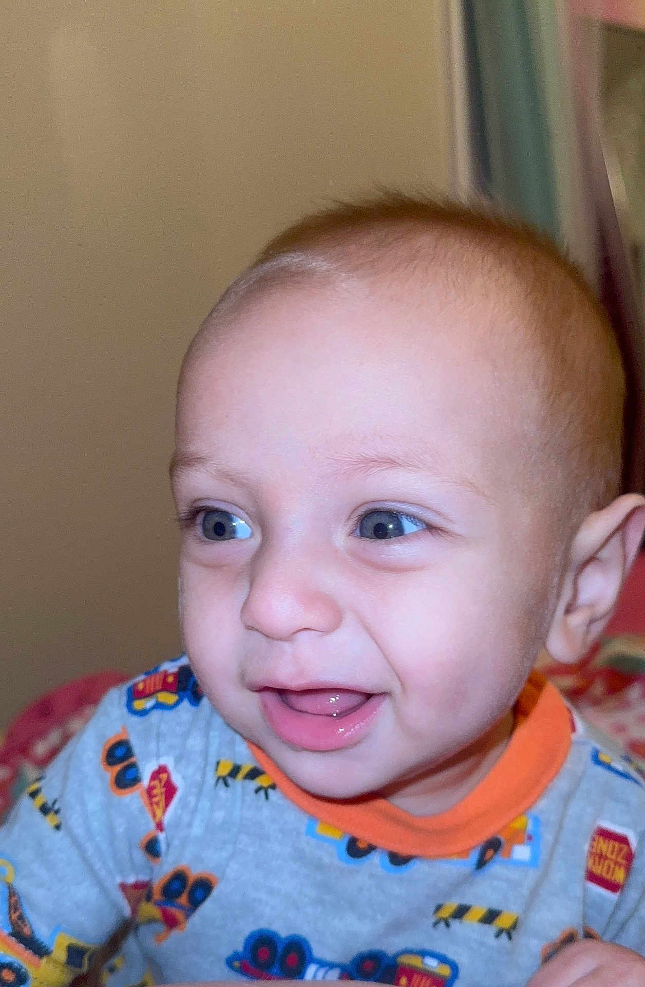Liam Daniel Socorro is registered to the contest to win money with this photo: baby, smiling, face, child, indoors, pajamas, clothing, head, eyes, mouth, cheeks, skin, happy, infant, cute, portrait, person, expression, young, closeup