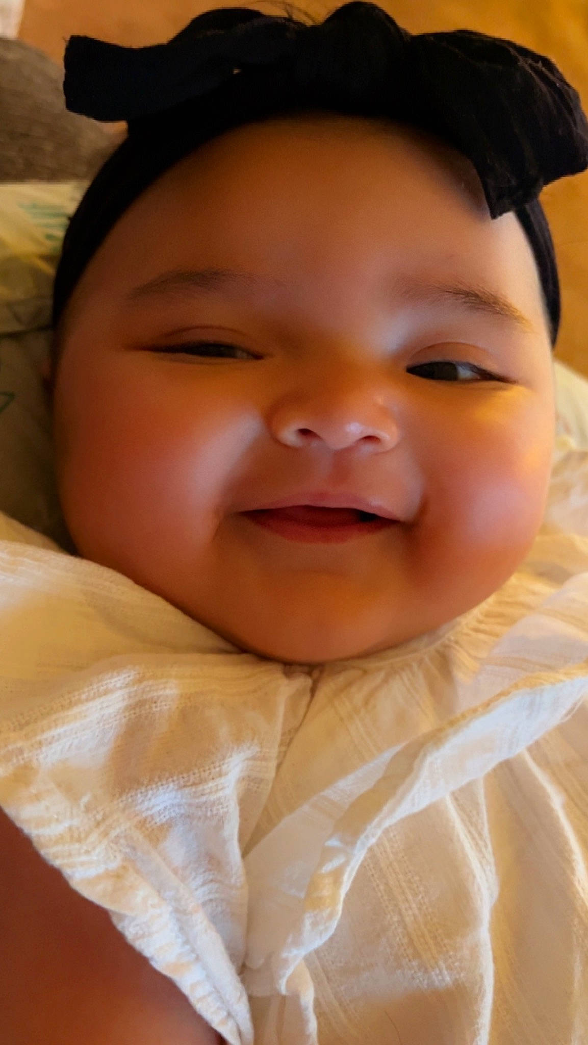 Kamilah joined the competition — help win amazing prizes! baby, baby_laughing, cheek, chin, comfort, eye, eyebrow, facial_expression, fun, happy, head, iris, lip, mouth, nose, person, pink, skin, sleeve, smile