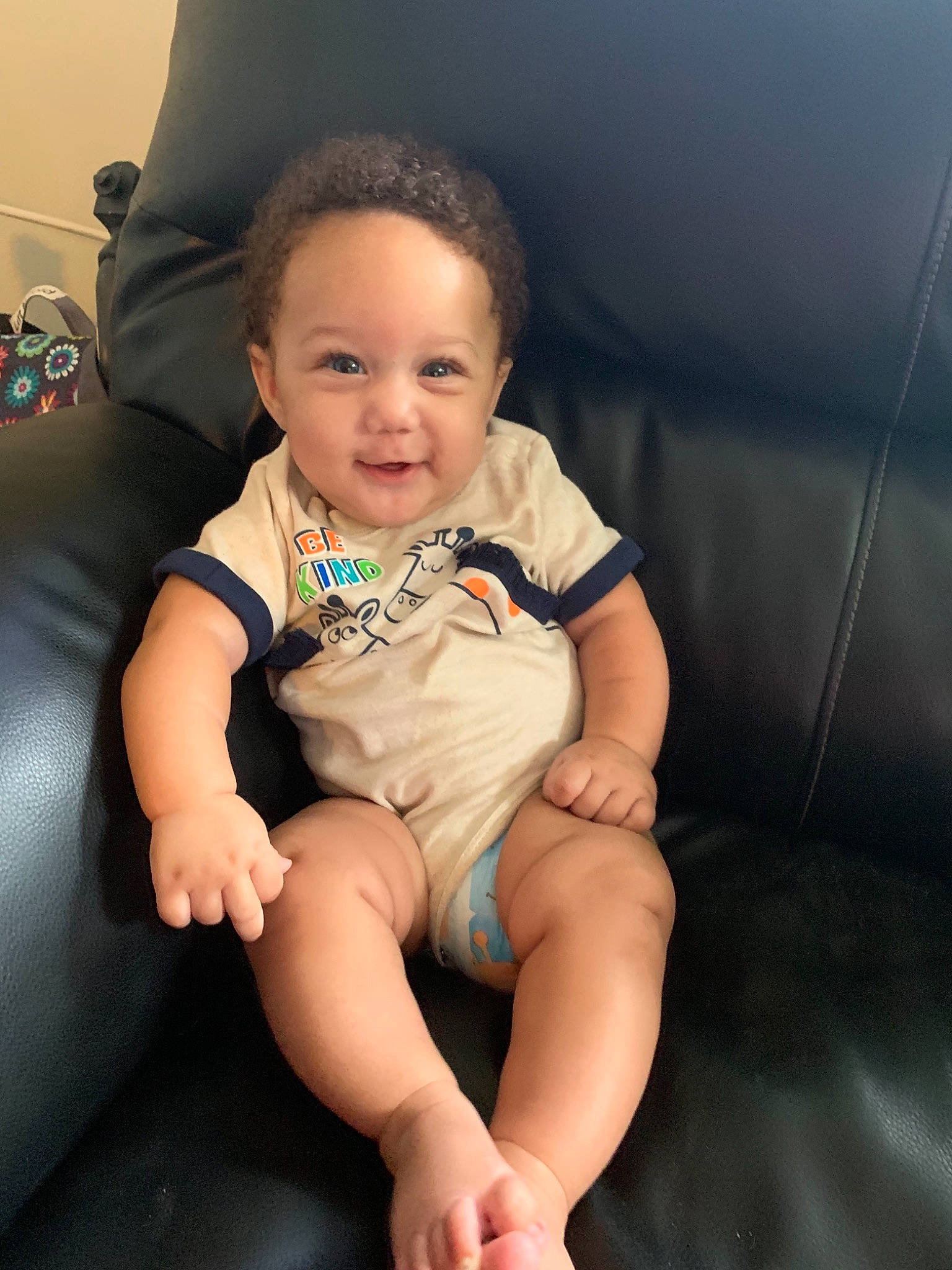 Brendan joined the competition — help win amazing prizes! arm, baby, barefoot, cheek, child, chin, face, finger, hand, head, leg, person, sitting, skin, sleeve, smile, thigh, toddler