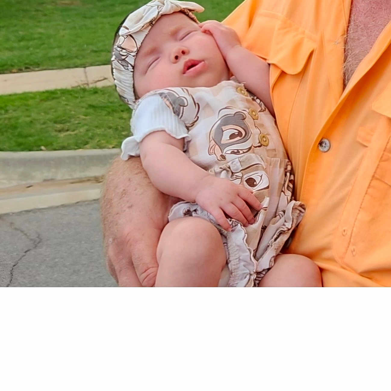 Lilith is registered to the contest to win money with this photo: baby, backyard, bonnet, cap, clothing, face, fence, grass, hat, head, lawn, nature, newborn, outdoors, person, photography, plant, portrait, shorts, yard