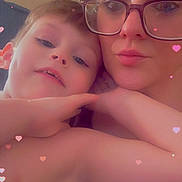 Jasiah joined the competition — help win amazing prizes! child, woman, glasses, face, closeup, portrait, love, hearts, filter, skin, affection, indoor, cute, family, together, smile, happy, casual, bond, warm