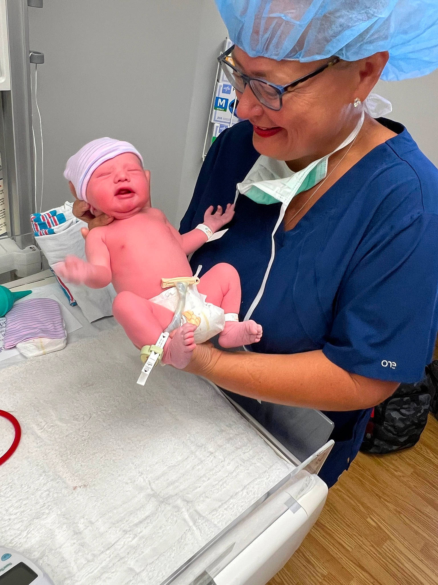 Jamison joined the competition — help win amazing prizes! baby, cap, clinic, event, glasses, headwear, health_care, health_care_provider, hospital, medical, medical_assistant, medical_equipment, medical_procedure, nurse, patient, person, room, science, service, skin