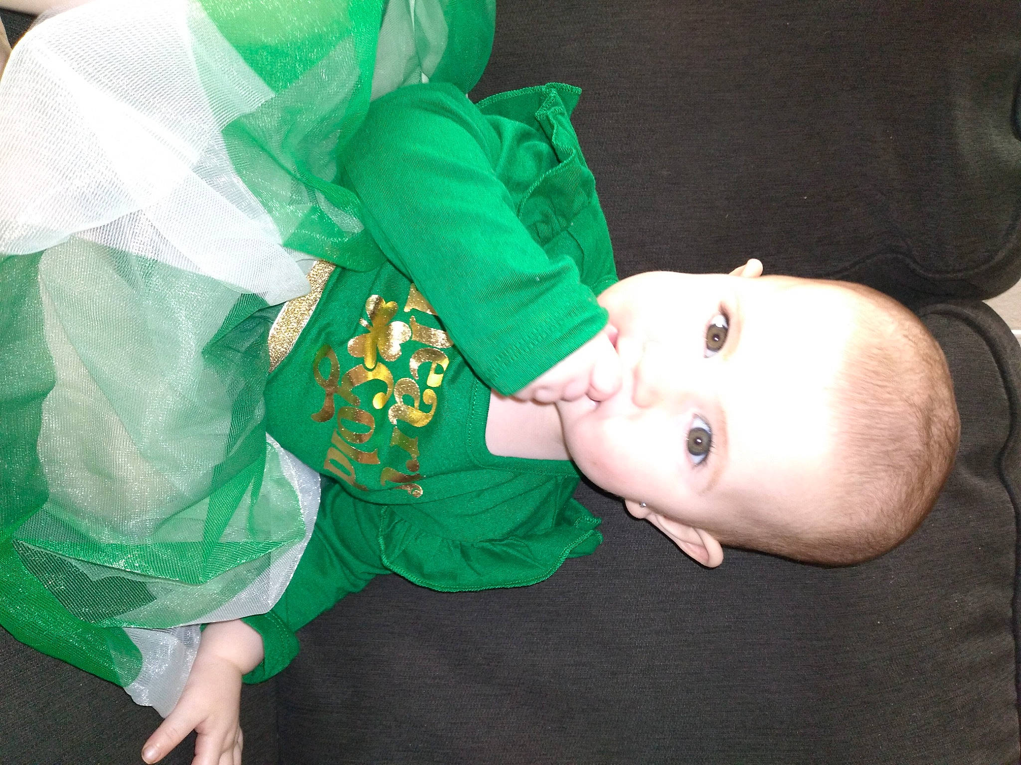 Genevieve is registered to the contest to win money with this photo: baby, baby_products, baby_toddler_clothing, cheek, child, comfort, event, eyelash, happy, holiday, person, room, sleeve, toddler