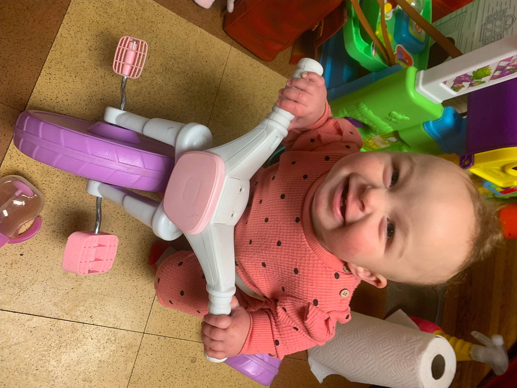 Laveyah is registered to the contest to win money with this photo: baby, baby_products, baby_toddler_clothing, baby_toys, child, flooring, fun, happy, joy, leisure, person, pink, play, product, room, skin, smile, textile, toddler, toy