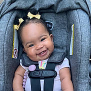 Demi joined the competition — help win amazing prizes! accessories, baby, babylaughing, car, car_interior, carseat, clothing, face, happy, head, homedecor, laughing, person, photography, portrait, smile, strap, stroller, transportation, vehicle