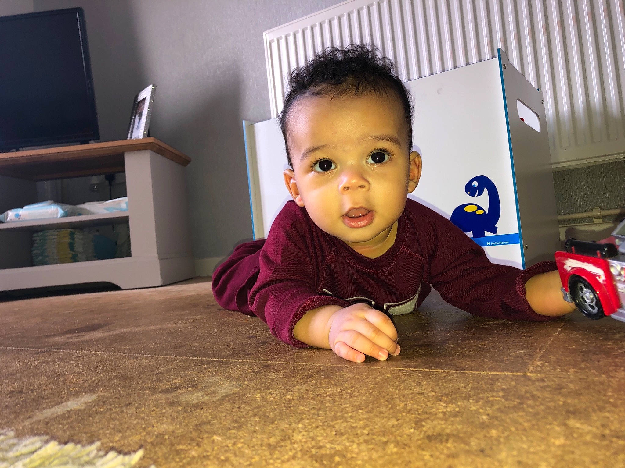 Hudson-george Mullings joined the competition — help win amazing prizes! baby, cheek, child, crawling, eye, face, floor, flooring, forehead, fun, hand, head, house, nose, person, play, sitting, skin, smile, toddler