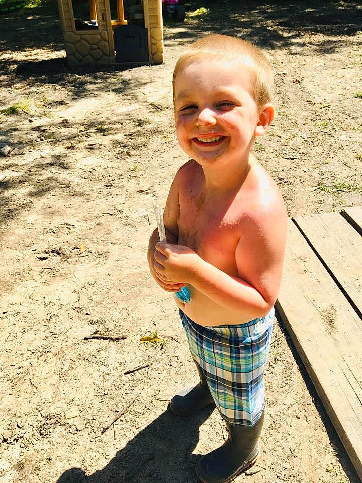 Abel joined the competition — help win amazing prizes! barechested, child, flip_flops, joy, laugh, mouth, outdoor_bench, people_in_nature, person, shade, shadow, shoe, slipper, sock, summer, thumb, toddler, tooth