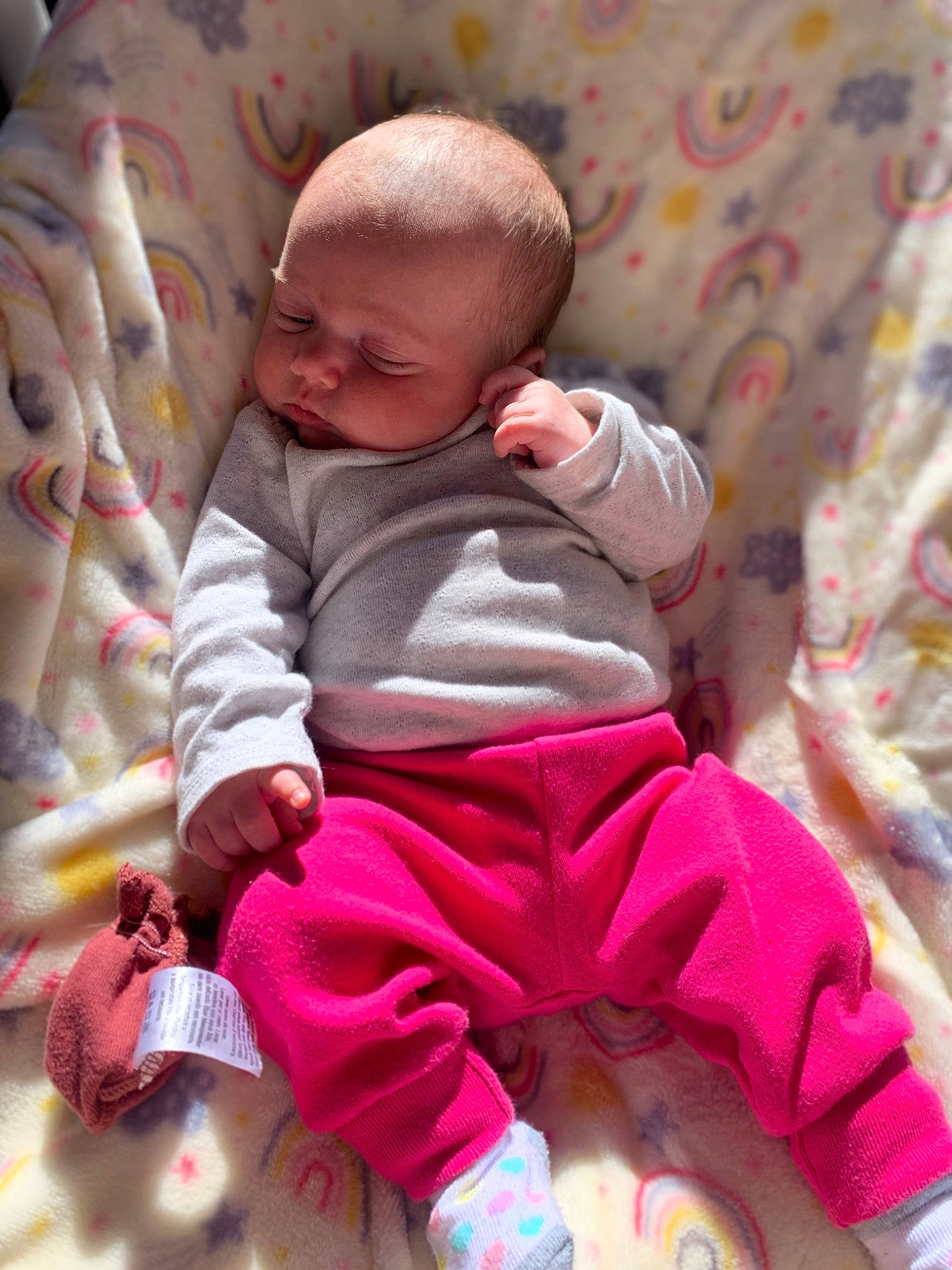 Raelynn joined the competition — help win amazing prizes! baby, baby_products, baby_toddler_clothing, carmine, cheek, child, comfort, foot, happy, linens, magenta, person, pink, product, sitting, skin, sleeve, smile, textile, thumb