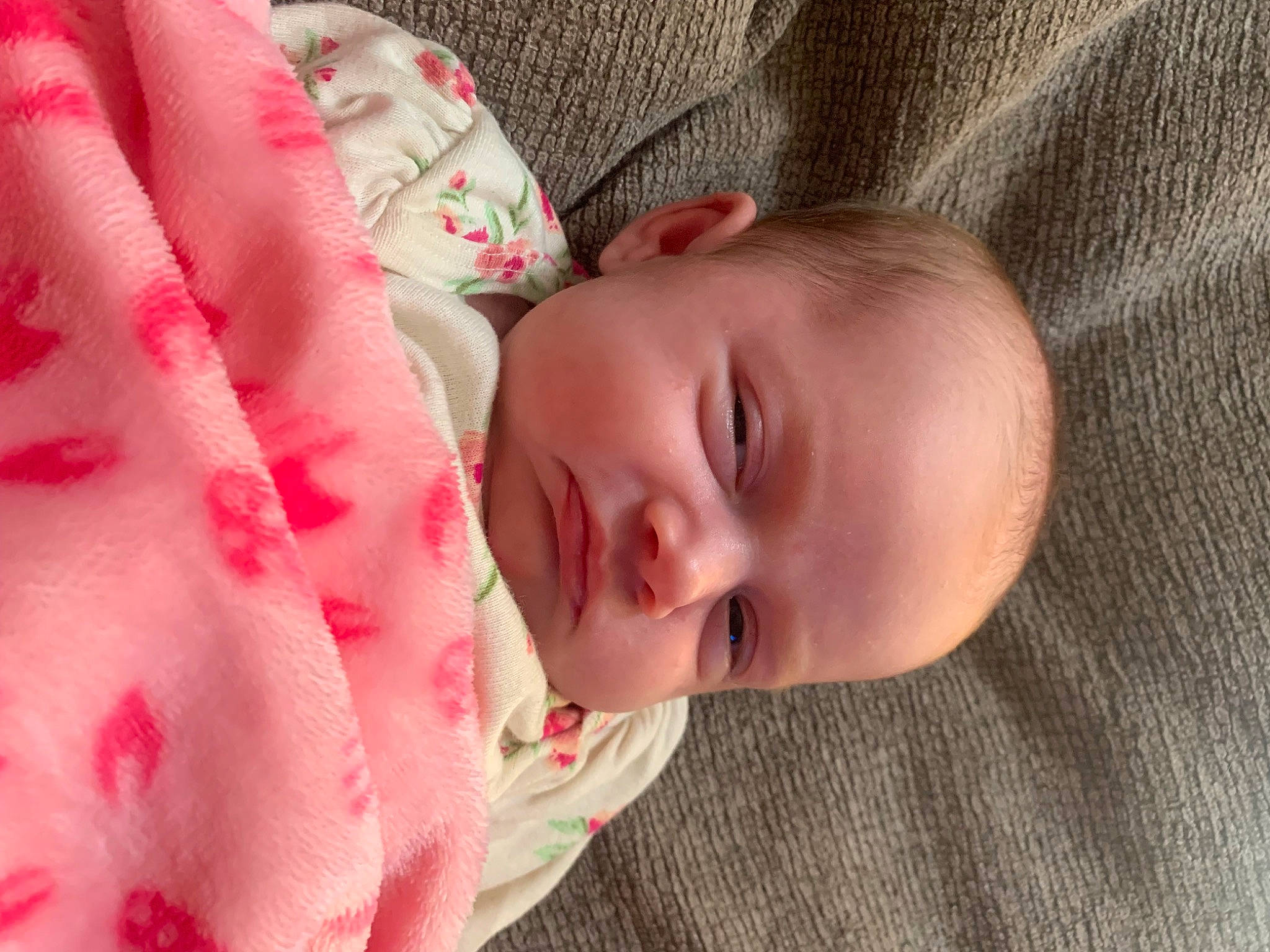 Raelynn joined the competition — help win amazing prizes! baby, baby_products, baby_toddler_clothing, cheek, child, close_up, comfort, eye, eyelash, linens, lip, nail, nose, pattern, person, pink, portrait_photography, skin, sleeve, toddler