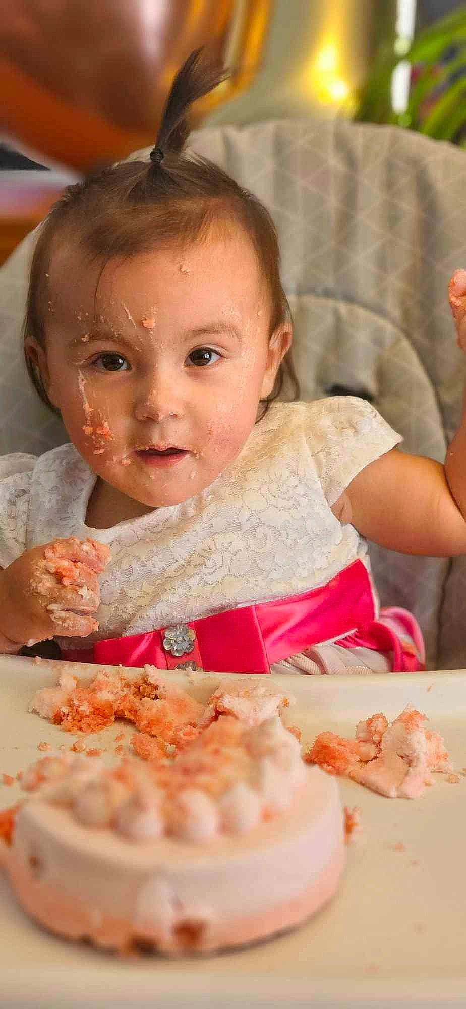 Rosie joined the competition — help win amazing prizes! baby, baby_playing_with_food, chair, cheek, child, comfort_food, cuisine, dish, event, food, food_craving, happy, ingredient, junk_food, person, recipe, skin, smile, sweetness, tableware