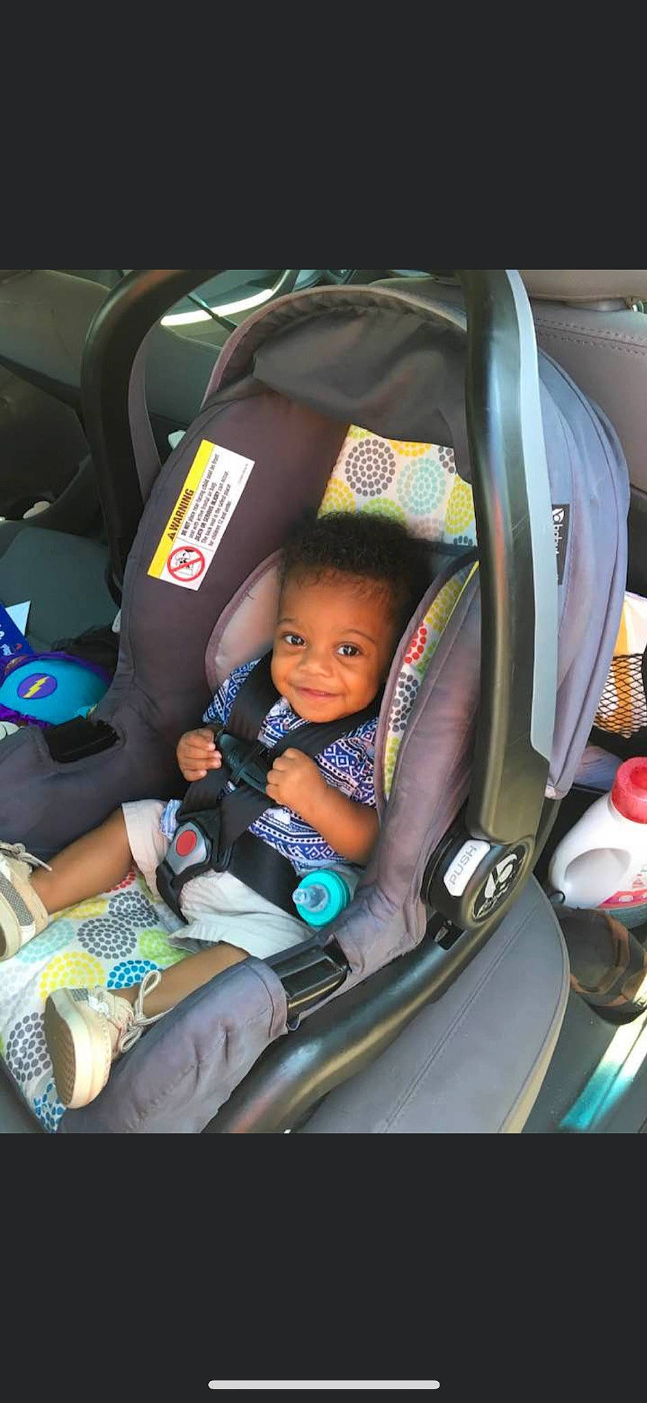 Semaj joined the competition — help win amazing prizes! baby, baby_carriage, baby_in_car_seat, baby_products, car_seat, car_seat_cover, child, comfort, person, product, toddler