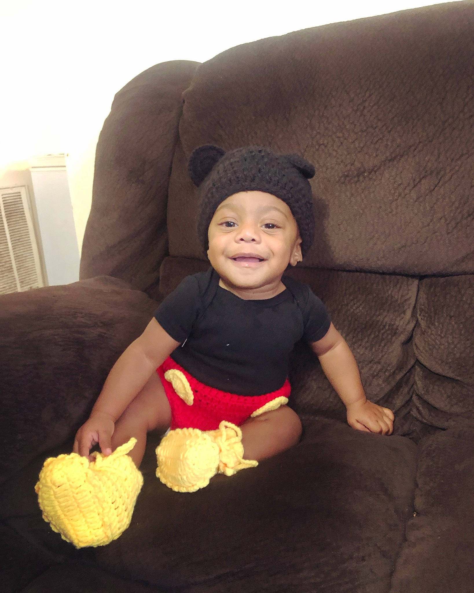 Semaj joined the competition — help win amazing prizes! child, joy, person, plush, sitting, smile, stuffed_toy, toddler
