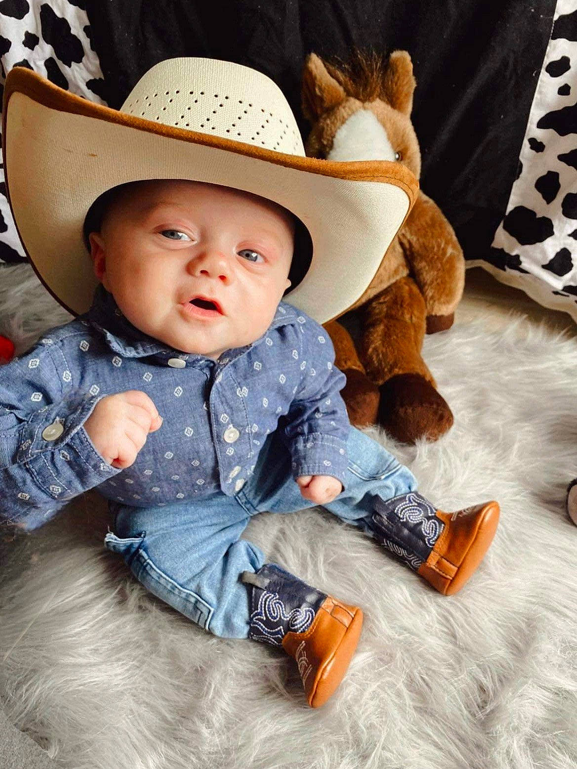 Marcello joined the competition — help win amazing prizes! baby, baby_toddler_clothing, cap, child, comfort, costume_hat, cowboy_hat, fashion_accessory, fun, fur, happy, hat, headgear, headwear, human_body, pattern, person, sitting, stuffed_toy, sun_hat