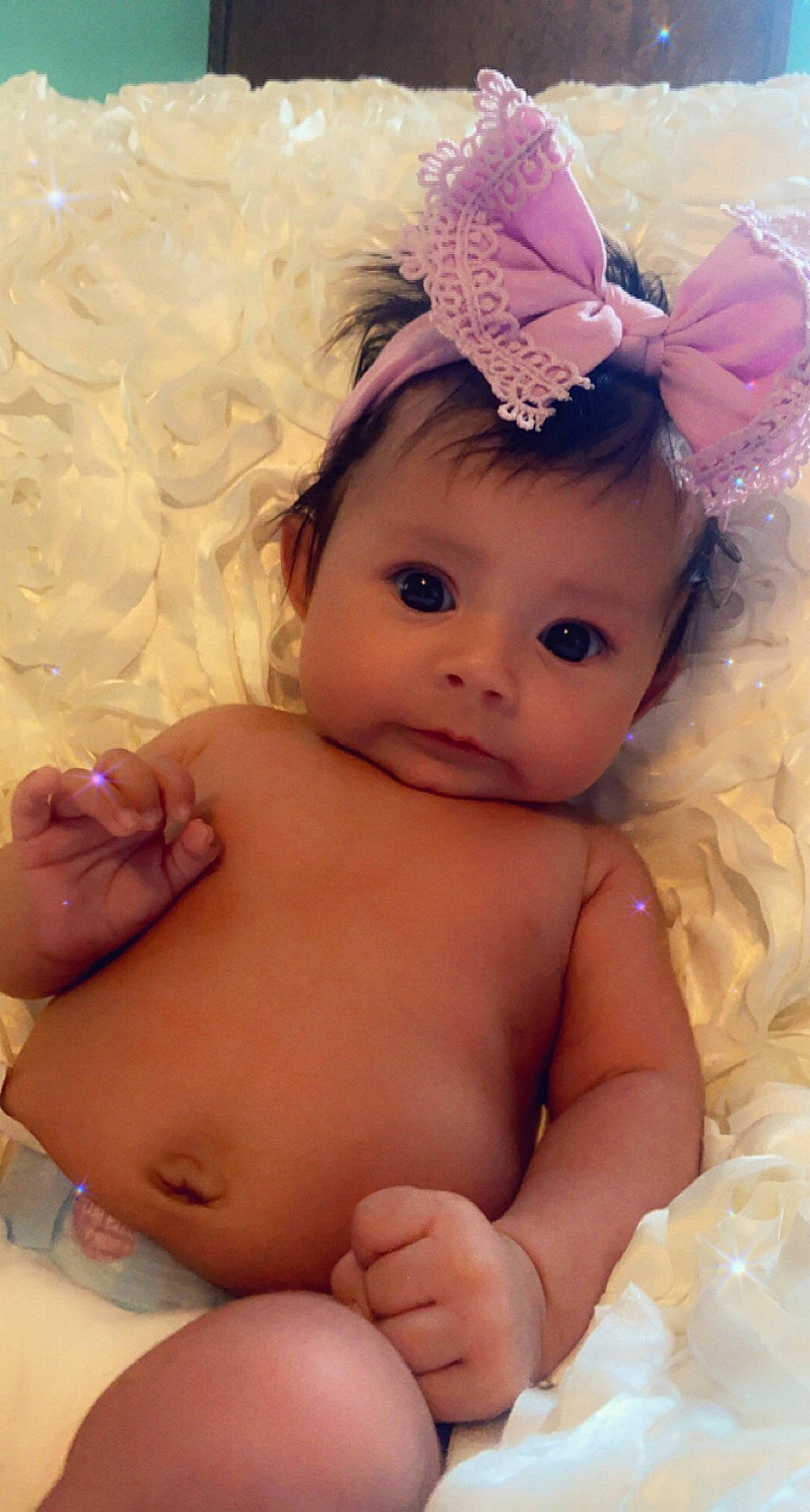 Adaliena Grace joined the competition — help win amazing prizes! baby, baby_toddler_clothing, chest, eye, eyelash, face, facial_expression, finger, happy, headgear, human, iris, lip, neck, person, pink, product, skin, stomach, toddler