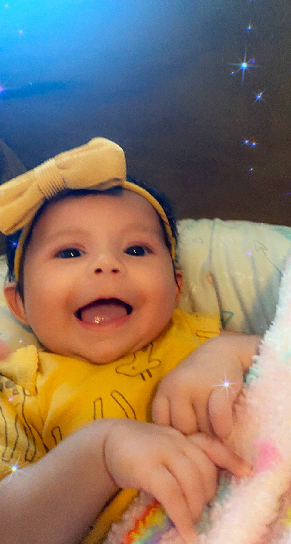 Adaliena Grace joined the competition — help win amazing prizes! baby, baby_laughing, baby_toddler_clothing, cheek, chin, eye, finger, fun, gesture, happy, hat, head, headwear, iris, lip, mouth, nose, person, skin, smile