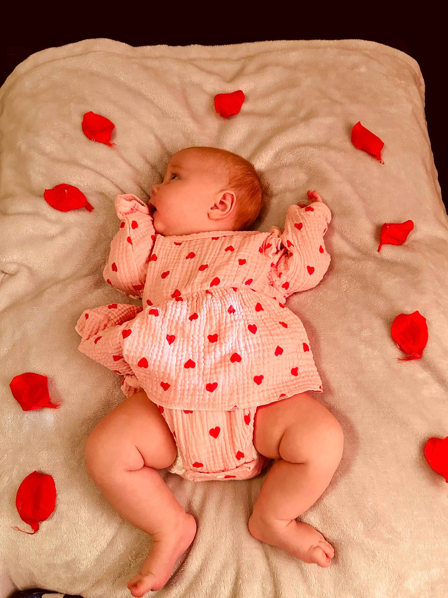 Olivia joined the competition — help win amazing prizes! arm, baby, baby_sleeping, baby_toddler_clothing, cheek, child, chin, comfort, hand, linens, lip, mammal, mouth, pattern, person, pink, skin, sleeve, stomach, textile