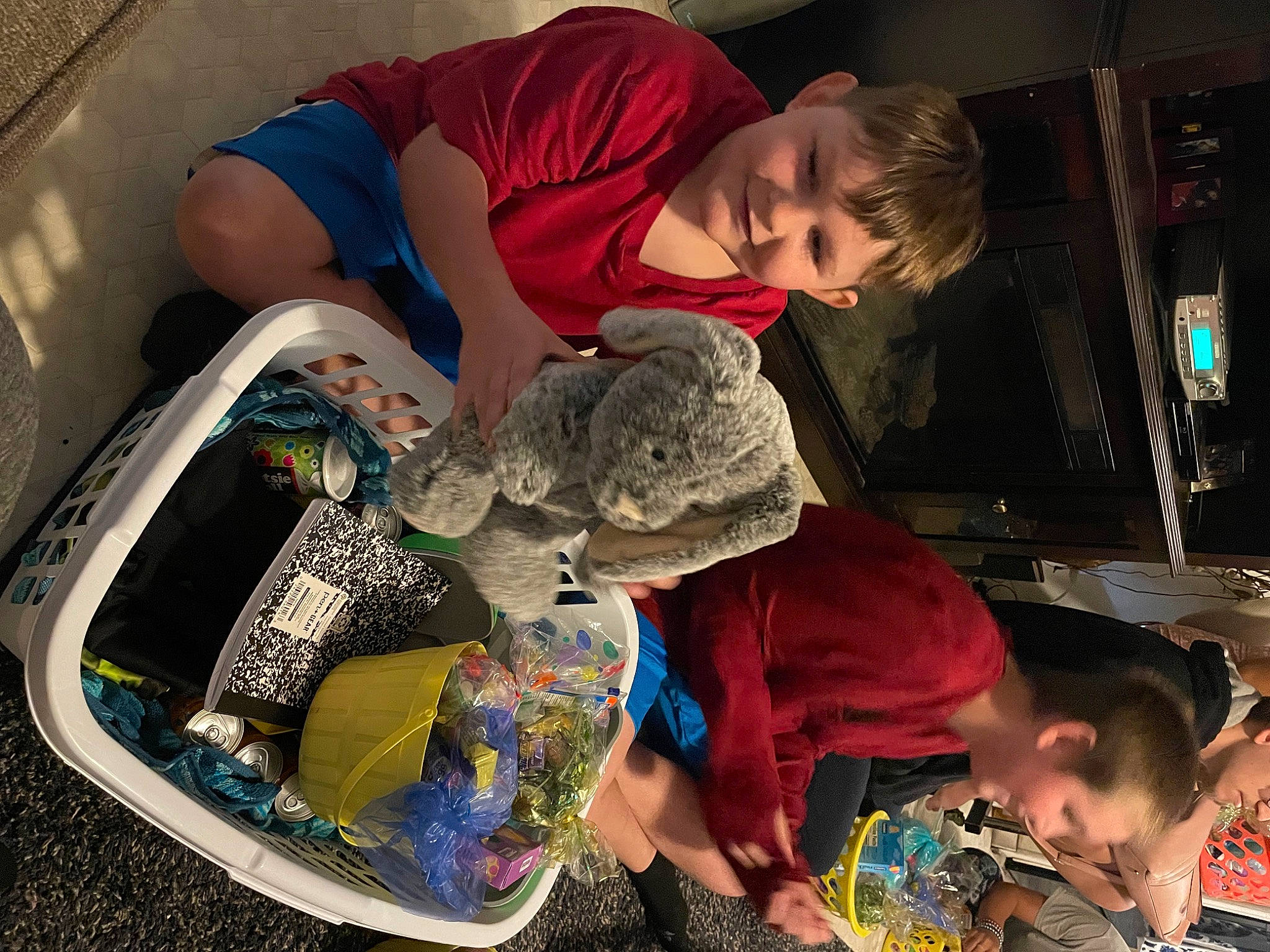 Jordyn is registered to the contest to win money with this photo: baby_products, child, comfort, fun, fur, joy, leisure, person, personal_protective_equipment, play, recreation, room, sitting, t_shirt, tree, vacation, visual_arts