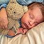 baby, sleeping, teddy_bear, cuddle, blanket, soft, cute, infant, peaceful, closeup, face, hand, cozy, rest, child, plush, comfort, nap, warm, adorable