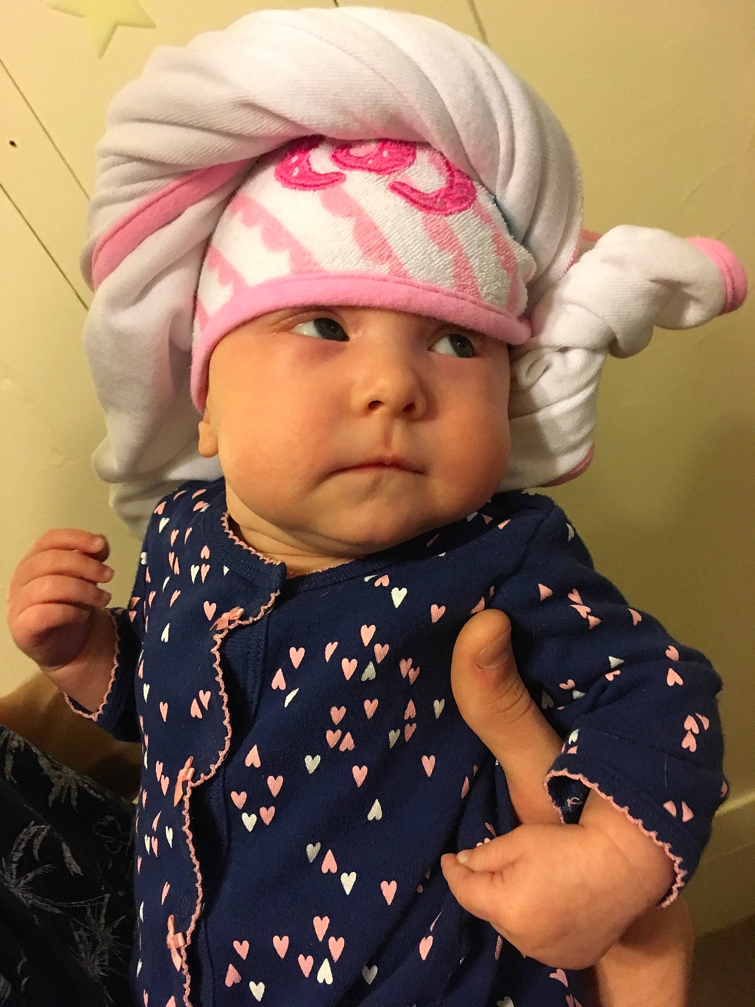 Venus joined the competition — help win amazing prizes! baby, bonnet, cap, cheek, child, clothing, ear, fashion_accessory, hat, headgear, person, pink, toddler