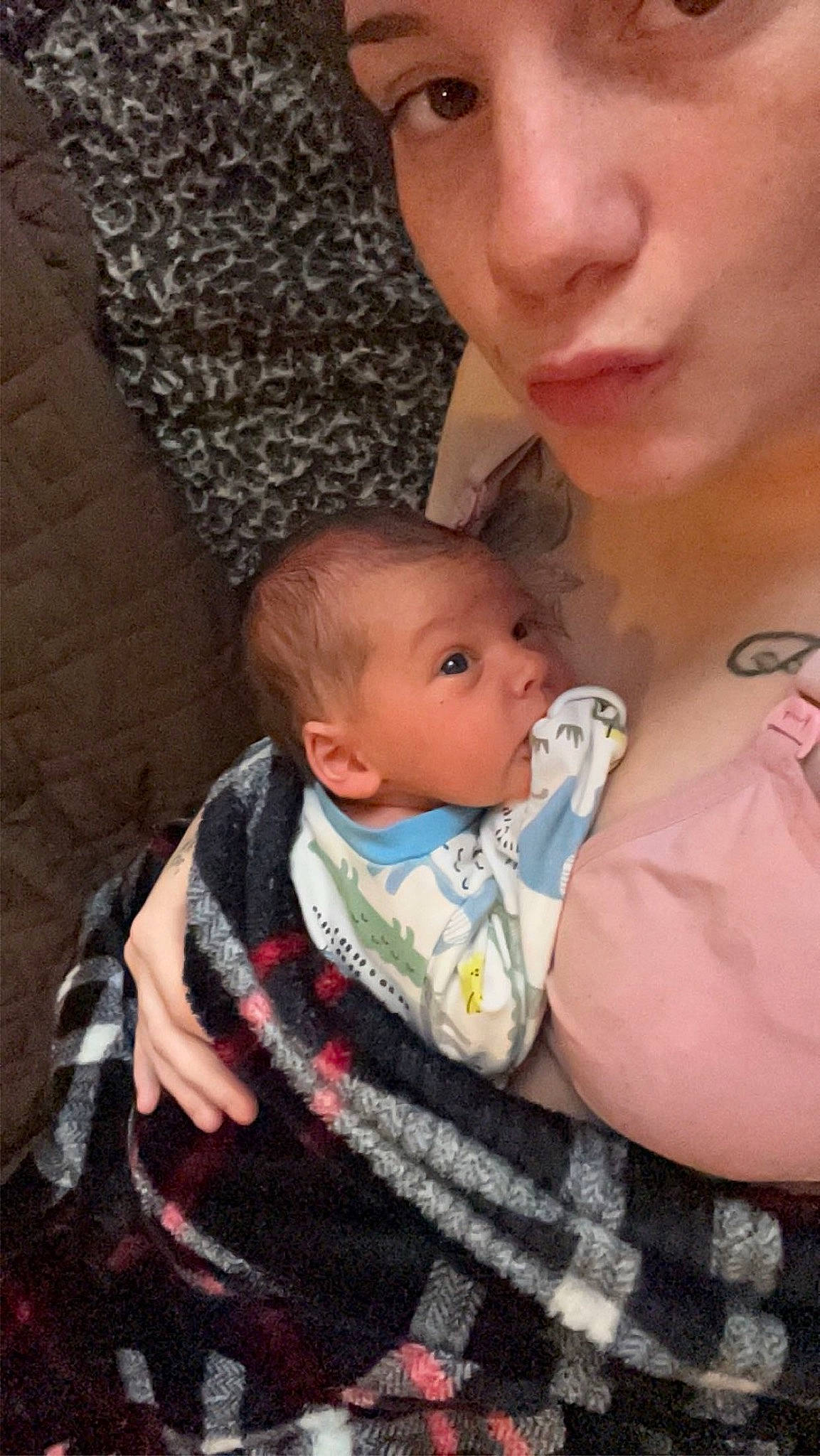 Jackson is registered to the contest to win money with this photo: baby, baby_toddler_clothing, cheek, child, comfort, ear, eye, eyelash, face, fun, happy, iris, lap, lip, mouth, nose, person, sitting, skin, tartan