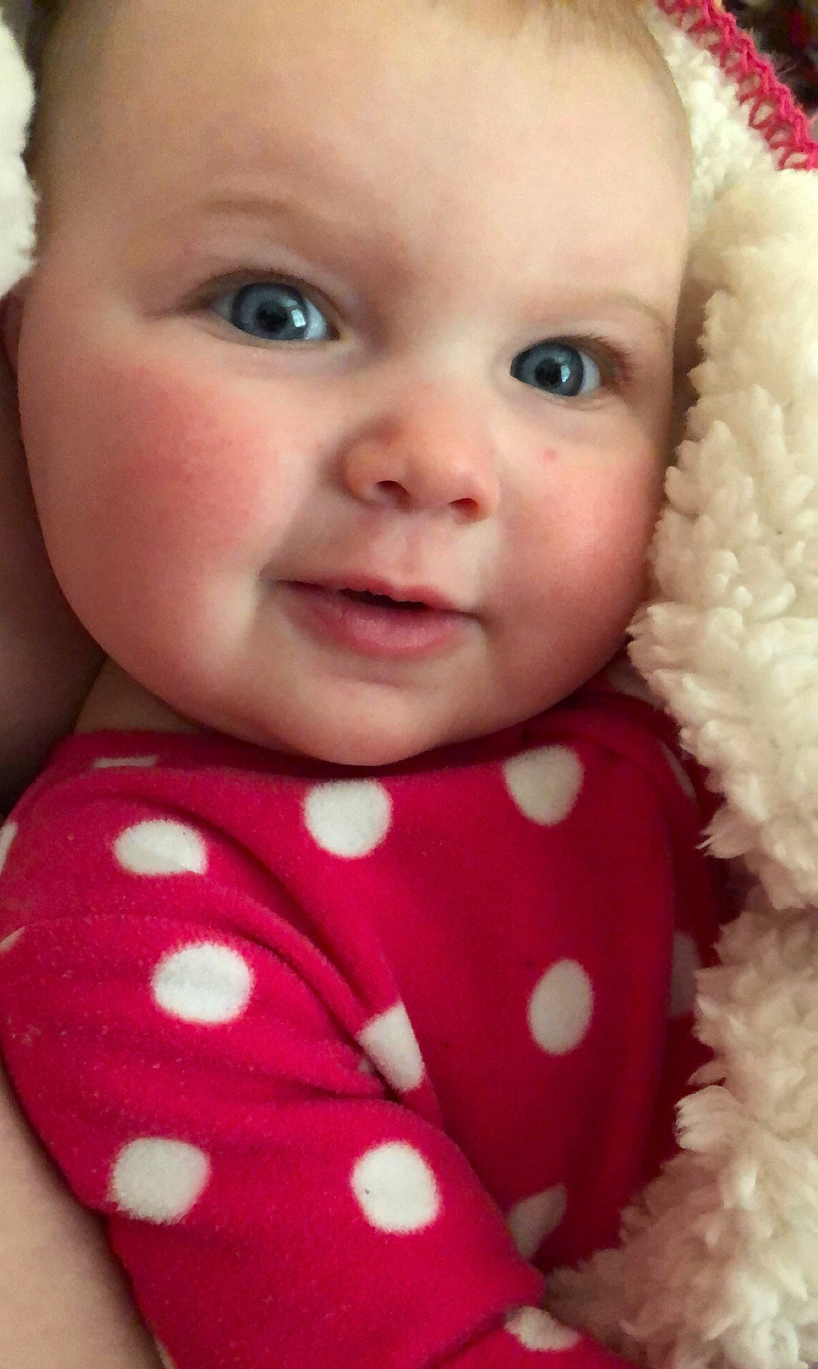 Maci is registered to the contest to win money with this photo: cheek, child, close_up, eye, face, girl, head, human_hair_color, infant, iris, lip, mouth, nose, person, skin, smile, toddler