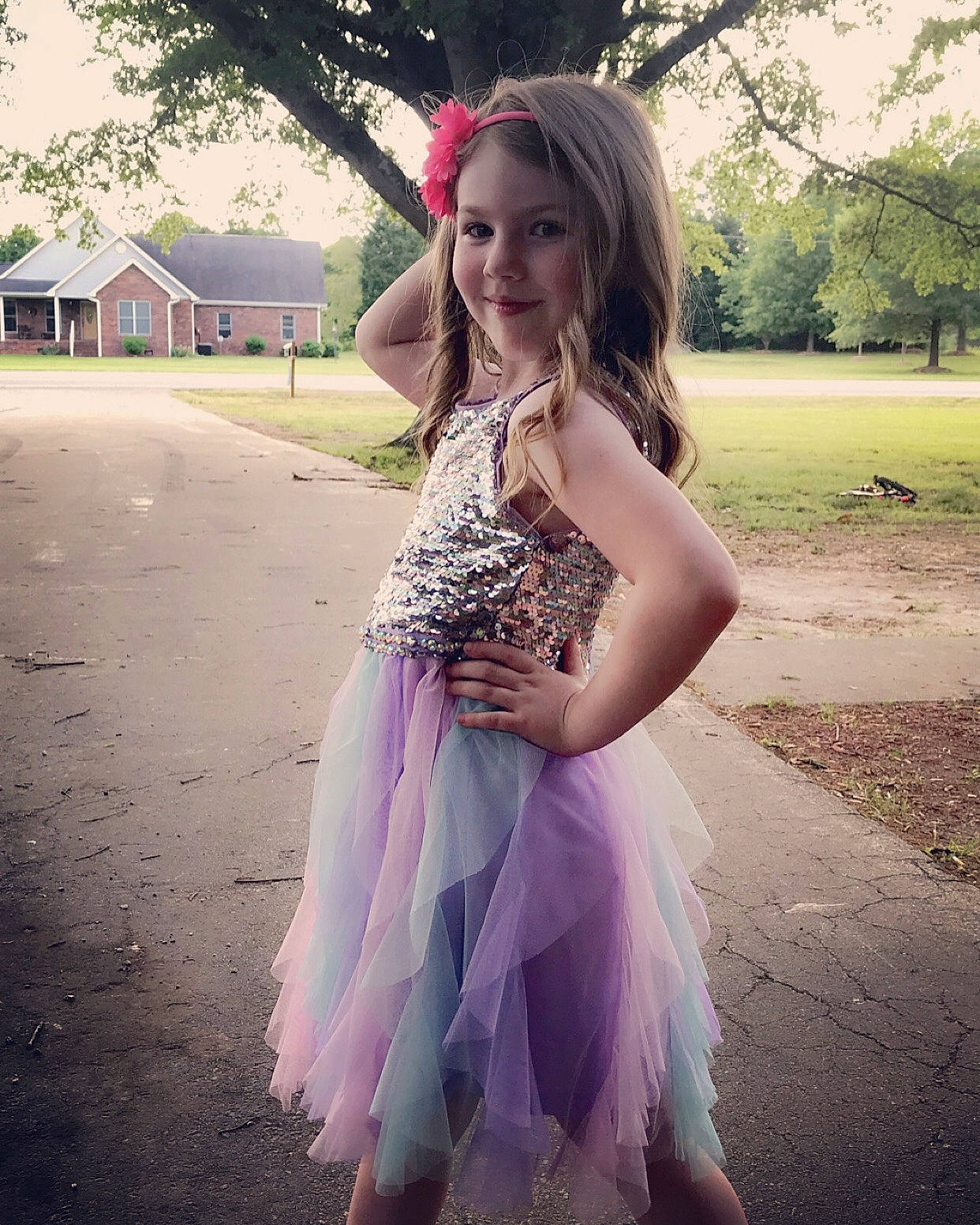 Grayleigh joined the competition — help win amazing prizes! cool, day_dress, face, fawn, flash_photography, grass, hair, happy, headpiece, jewellery, joy, long_hair, magenta, person, pink, plant, smile, street_fashion, summer, sunlight