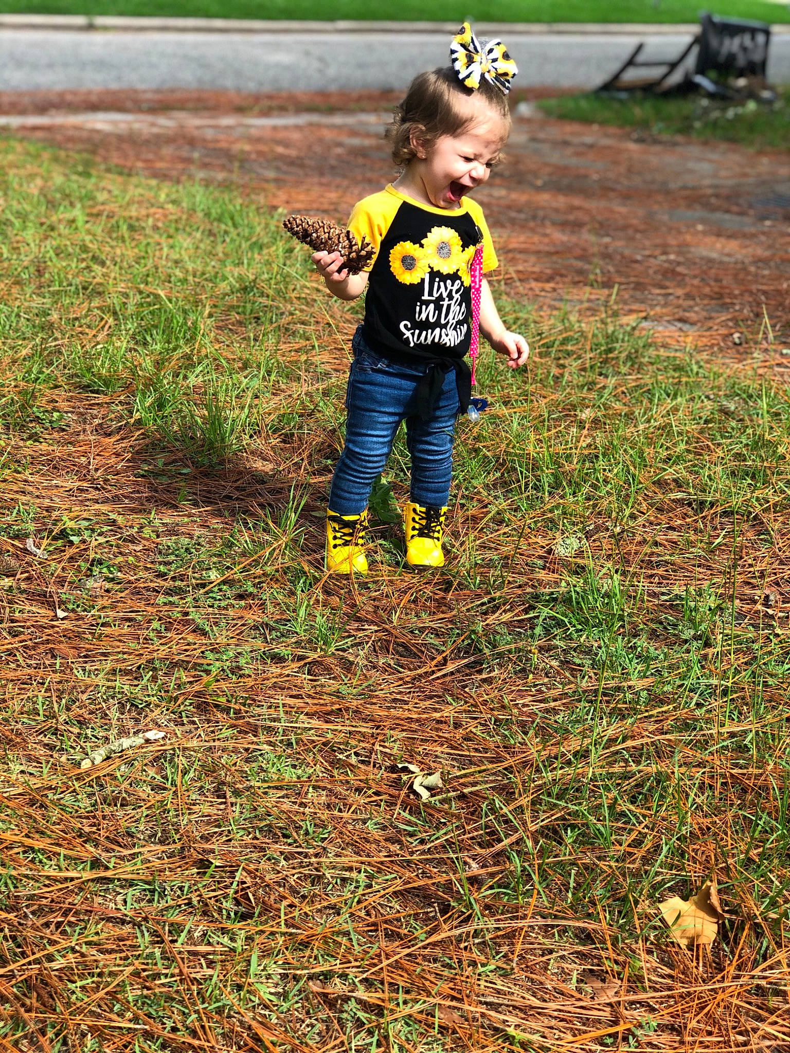 Mckynleigh Brielle joined the competition — help win amazing prizes! child, fun, grass, happy, people_in_nature, person, plant, play, soil, toddler