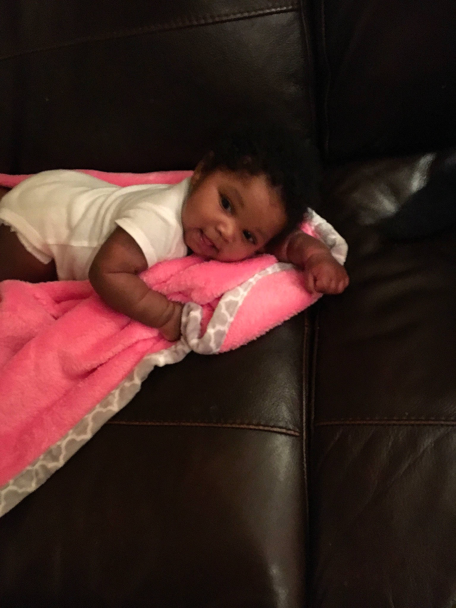 Sydnee is registered to the contest to win money with this photo: arm, bedtime, child, day, finger, fun, girl, hand, infant, leg, mouth, person, pink, product, sitting, skin, sleep, textile, toddler