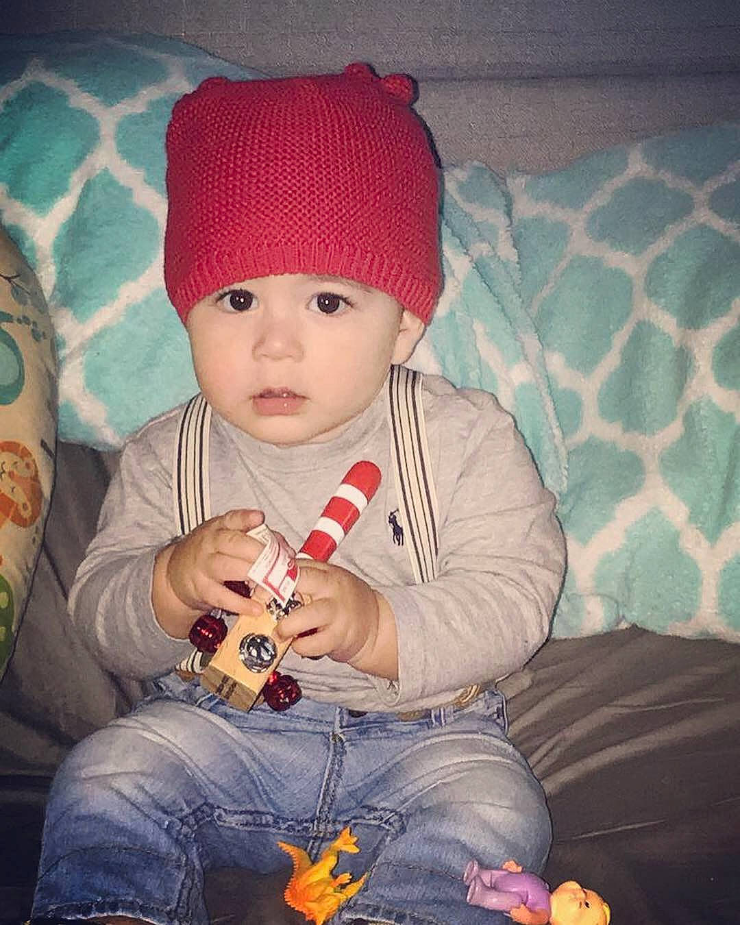 Maximilian is registered to the contest to win money with this photo: beanie, boy, cap, cheek, child, cool, crochet, eye, hat, head, headgear, infant, knit_cap, knitting, nose, person, product, skin, toddler