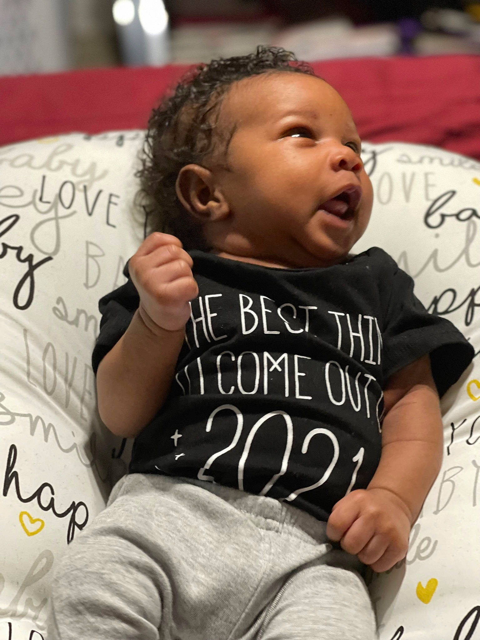 Zayne joined the competition — help win amazing prizes! adaptation, arm, black, chair, cheek, child, comfort, event, face, forehead, hair, hairstyle, handwriting, happy, muscle, person, product, sleeve, t_shirt, toddler