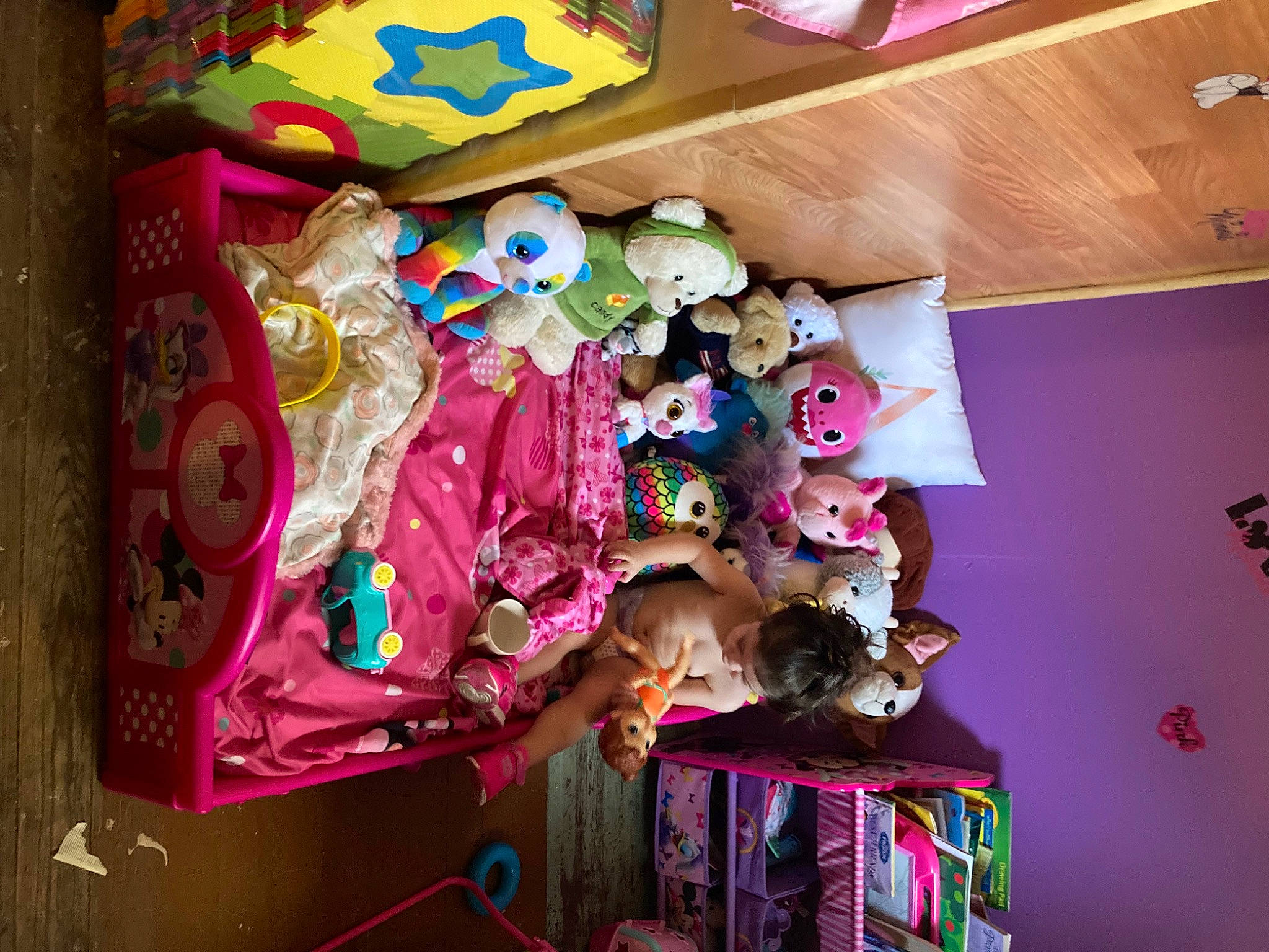 Anais joined the competition — help win amazing prizes! art, baby_toys, collection, event, fashion_design, flooring, hardwood, linens, magenta, pattern, person, pink, plastic, plush, purple, room, stuffed_toy, textile, visual_arts, wood