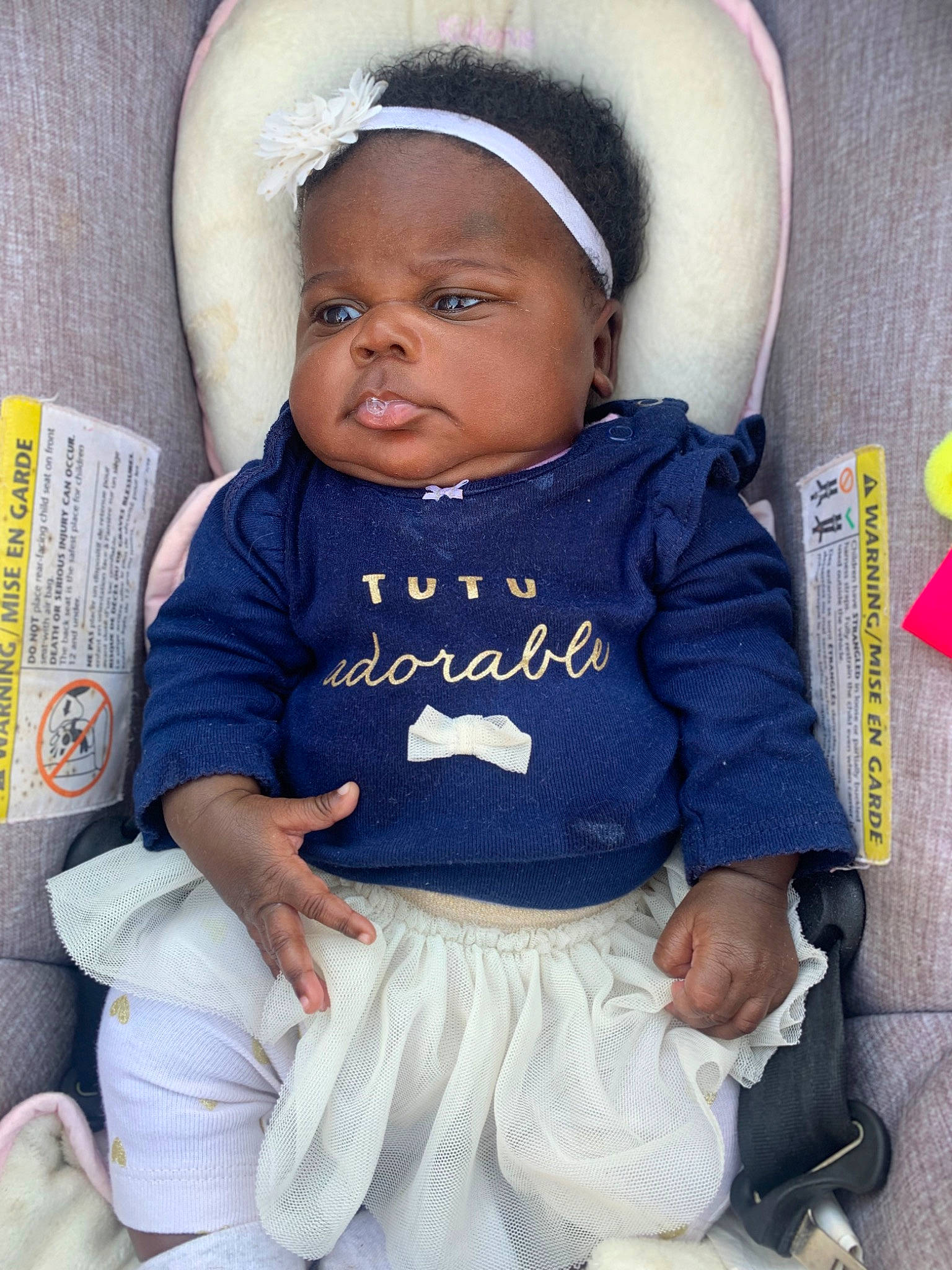 Kayla joined the competition — help win amazing prizes! baby, baby_carriage, baby_toddler_clothing, beauty, cap, cheek, child, comfort, cool, facial_expression, happy, headgear, iris, organ, person, pink, purple, skin, sleeve, toddler