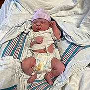 Wrenleigh joined the competition — help win amazing prizes! architecture, baby, bed, blanket, building, clothing, crib, diaper, face, furniture, hat, head, hospital, infantbed, newborn, person, photography, portrait, quilt, wristwatch