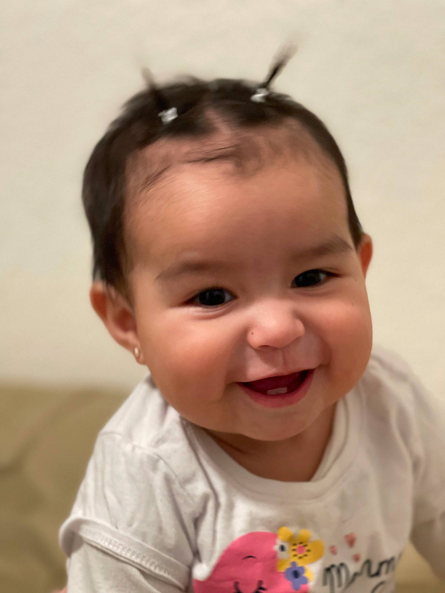 Abigail joined the competition — help win amazing prizes! baby, baby_toddler_clothing, cheek, chin, ear, eye, eyebrow, eyelash, face, forehead, happy, head, iris, joy, lip, mouth, nose, person, skin, sleeve