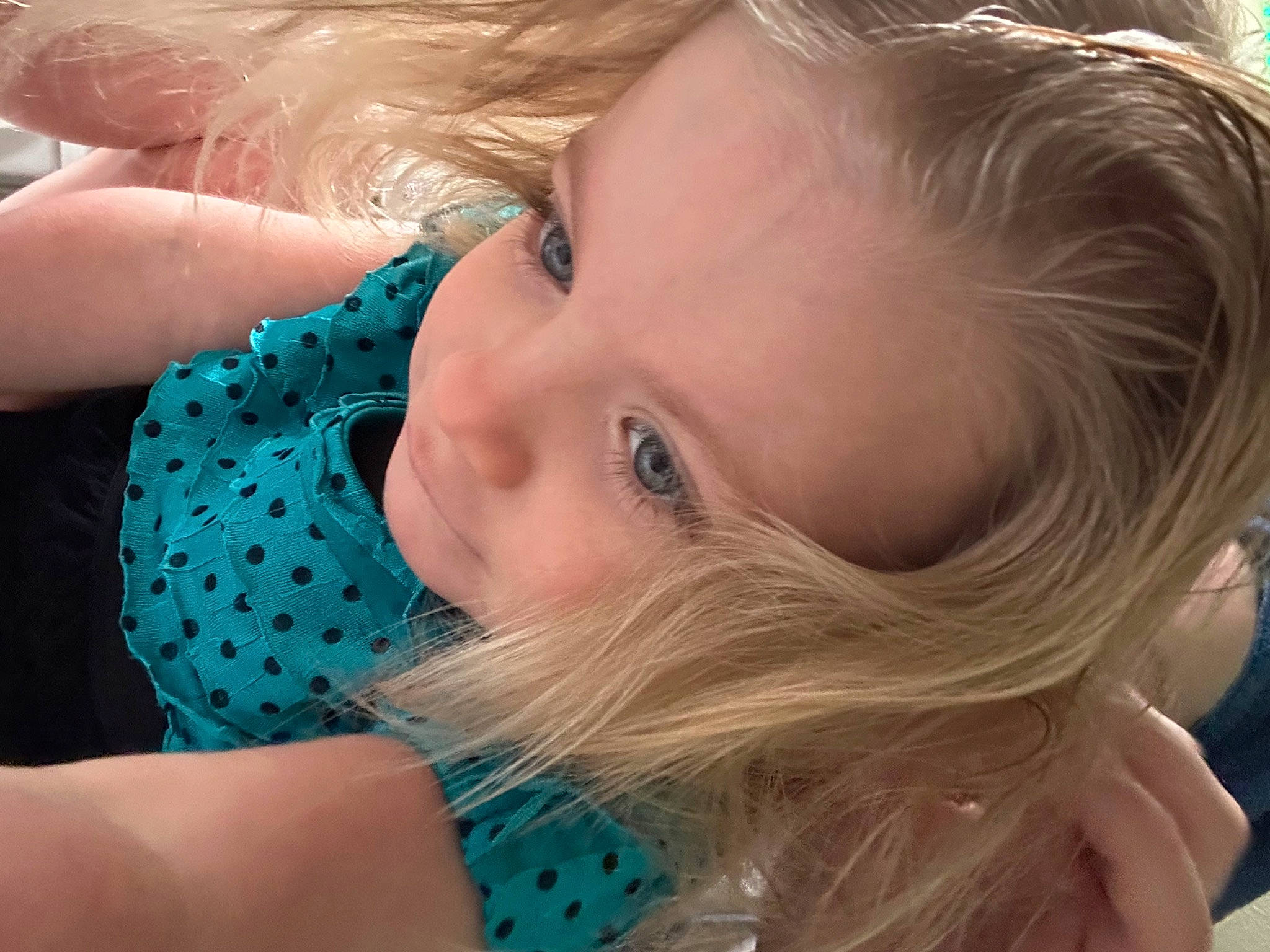 Everleigh joined the competition — help win amazing prizes! baby_toddler_clothing, beauty, blond, brown_hair, cheek, child, comfort, electric_blue, eyelash, facial_expression, fun, grass, hair_accessory, happy, iris, lip, nose, person, skin, smile