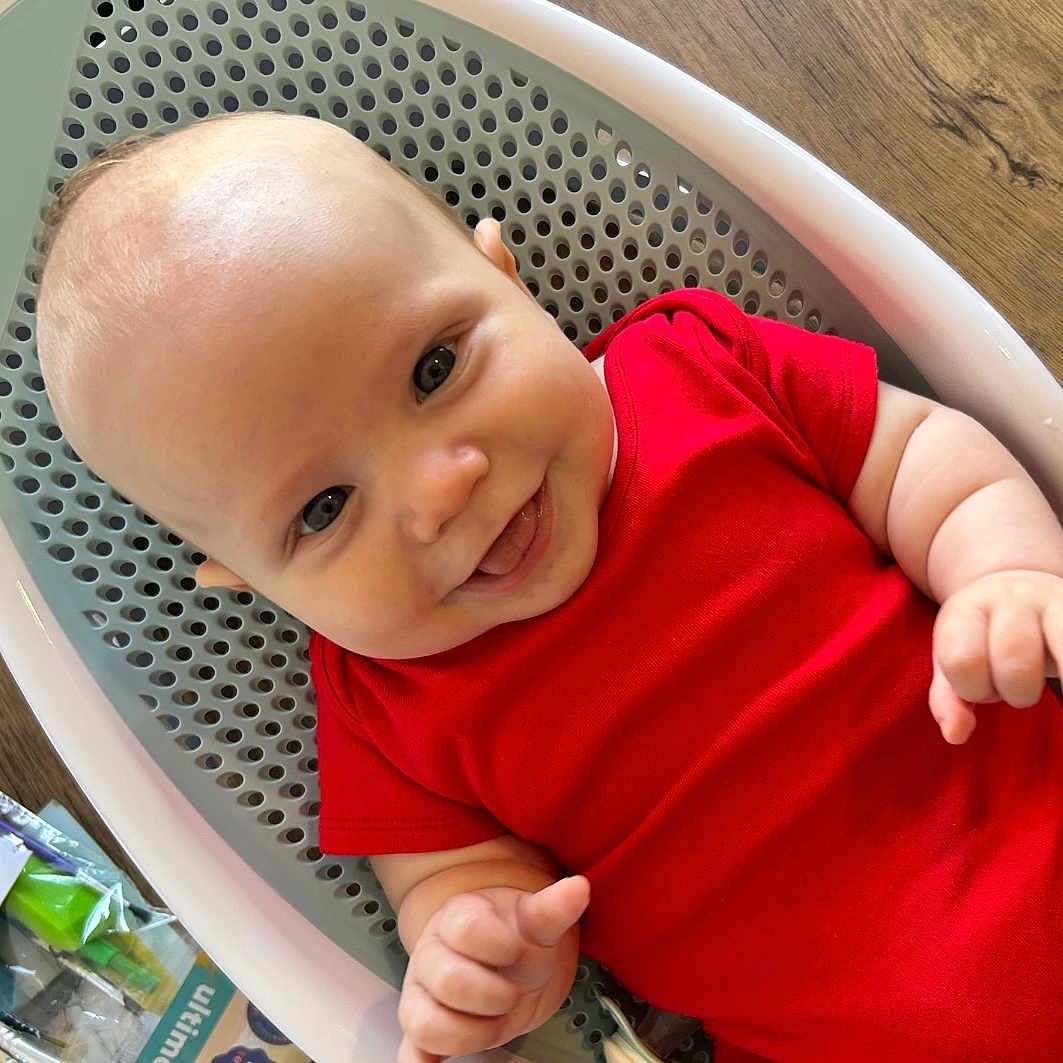 Luca joined the competition — help win amazing prizes! baby, bed, bodypart, chair, clothing, crib, cushion, face, finger, furniture, hand, happy, head, infantbed, newborn, person, photography, portrait, smile, t_shirt