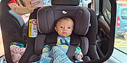 Leo joined the competition — help win amazing prizes! baby, car_seat, mirror, car_interior, blanket, child, infant, seatbelt, person, parent, phone, reflection, window, clothing, automobile, safety, travel, seat, headrest, hand