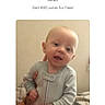 baby, bedding, bedroom, blanket, child, facebook, funny_expression, indoor, infant, light_background, lolan ia, pajamas, phone_screenshot, photograph, portrait, smiling, standing, striped_clothing, voting_page, webpage