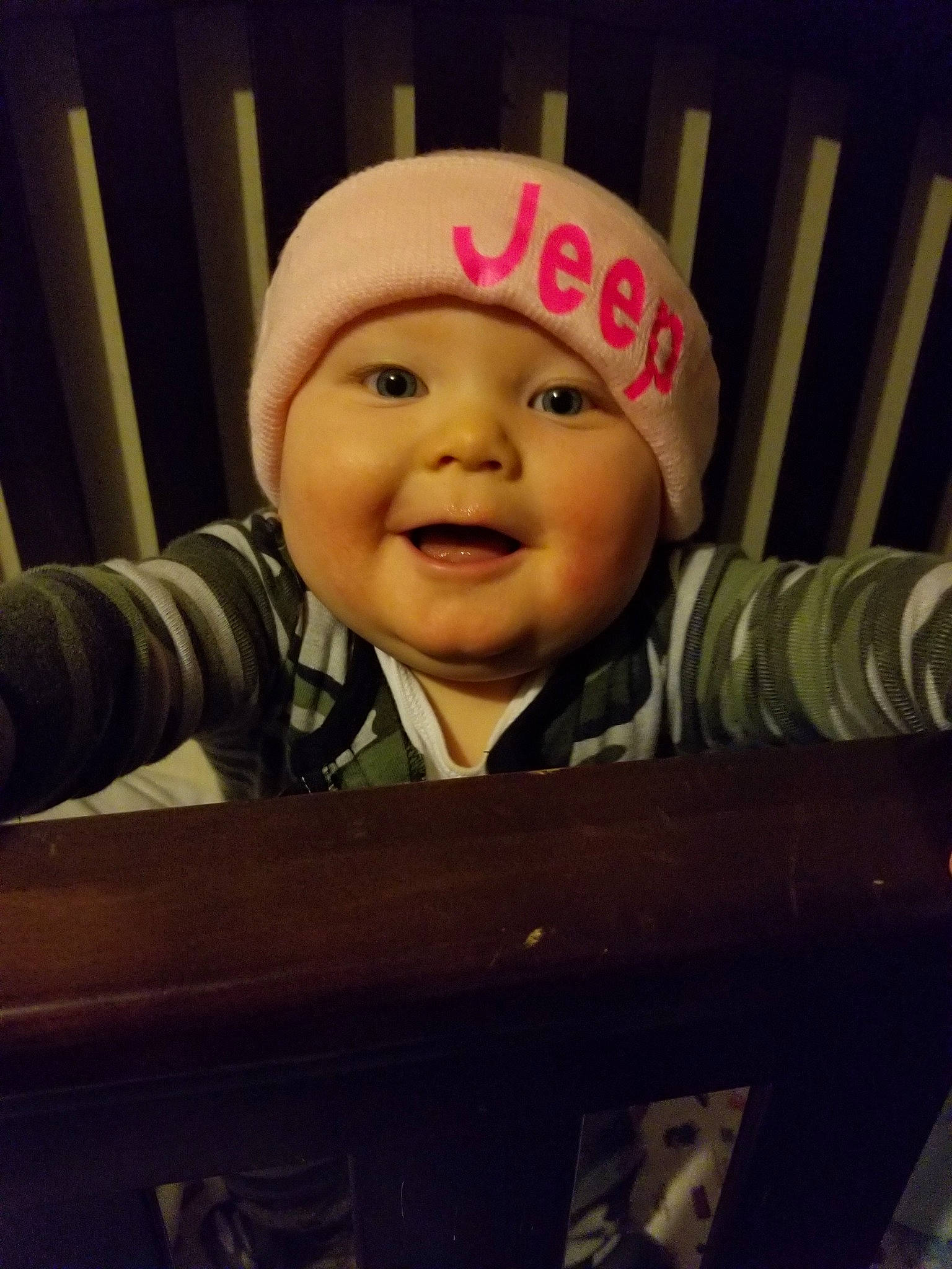 Colton is registered to the contest to win money with this photo: baby, cheek, child, cool, eye, eyebrow, face, facial_expression, forehead, fun, happy, head, headgear, headwear, nose, person, photography, pink, product, skin