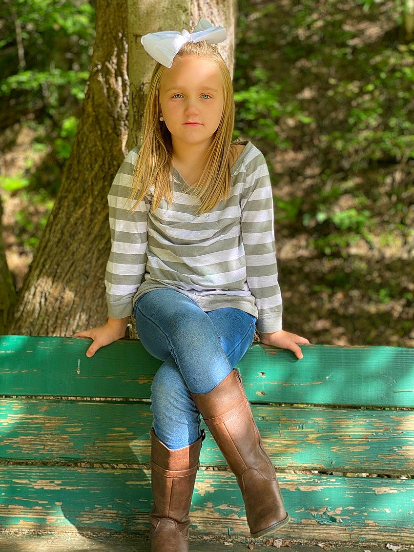 Kyla joined the competition — help win amazing prizes! face, forest, grass, green, hair, happy, human_body, knee, leaf, leg, leisure, nature, people_in_nature, person, street_fashion, sunlight, t_shirt, thigh, waist, wood