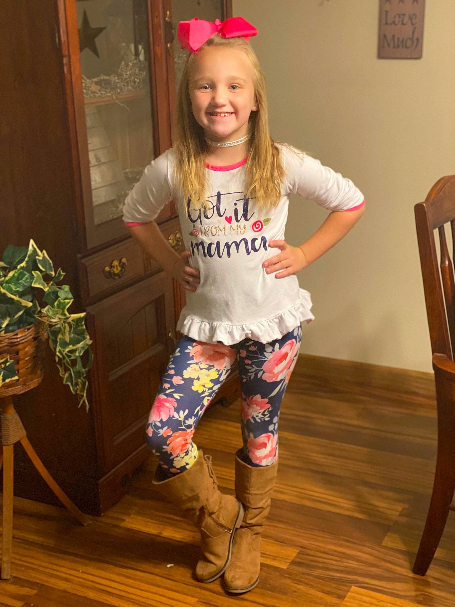 Kyla joined the competition — help win amazing prizes! chair, cool, fashion, floor, flooring, fun, hairstyle, happy, hardwood, joint, joy, knee, mammal, person, shoulder, sleeve, smile, standing, thigh, waist