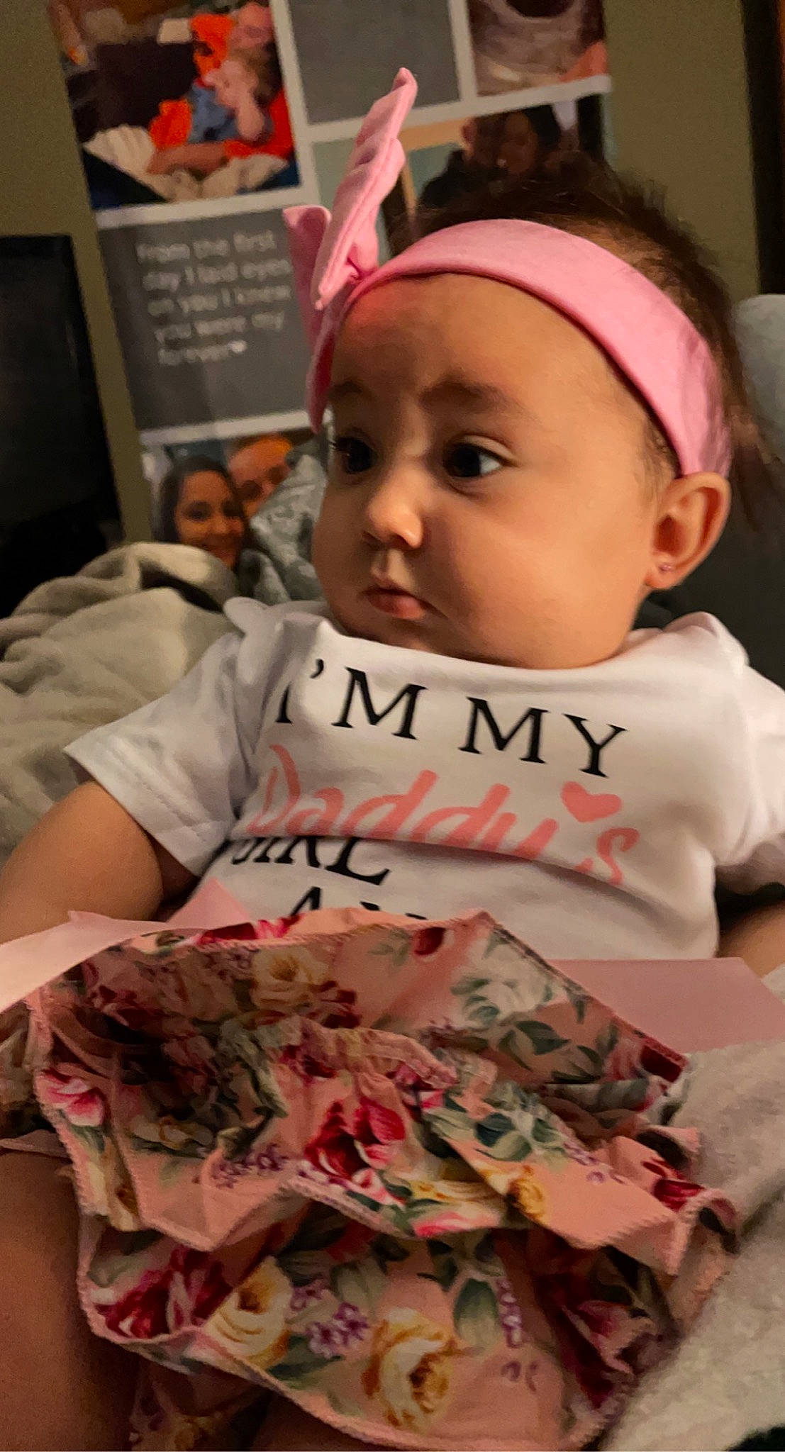 Makynzie joined the competition — help win amazing prizes! baby, cap, child, event, eyelash, face, flesh, happy, headband, joy, lip, military_camouflage, mouth, organ, pattern, person, pink, public_event, room, skin