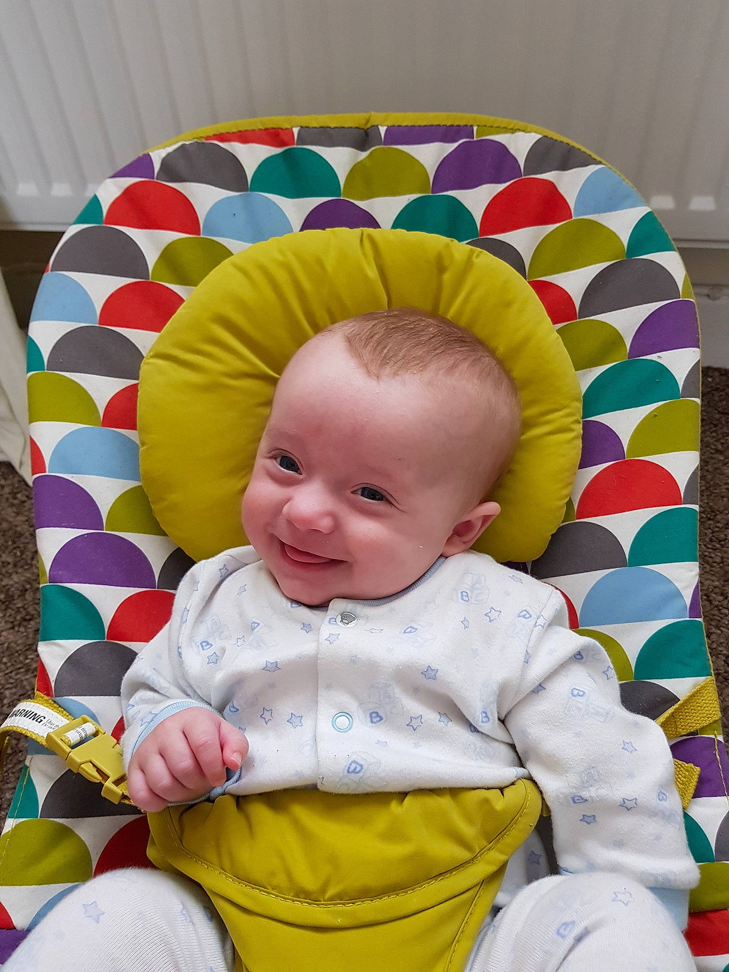 Jayden joined the competition — help win amazing prizes! baby_products, baby_toys, child, day, fun, infant, joy, material, person, play, product, skin, smile, textile, toddler, toy, yellow